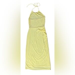Wayf Halter Spaghetti Strap Dress in Soft Yellow SZ S